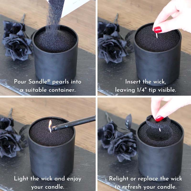 Schwarzer Kerzensand mit Docht – Candle Supplies Wholesale Bewertung und Preis